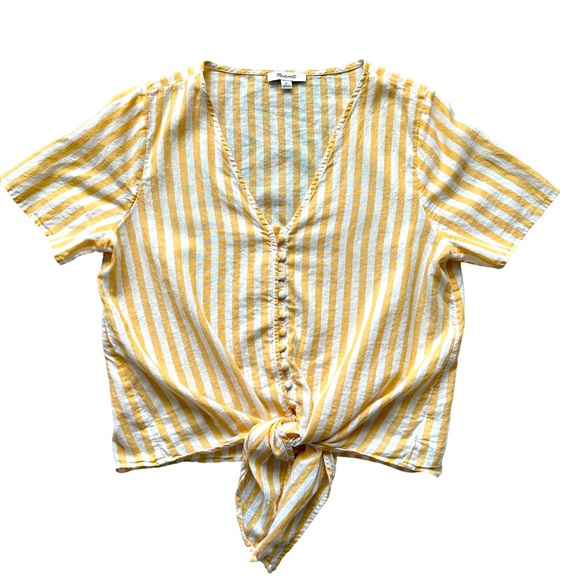 Madewell Tops - Madewell Shirt Womens Medium Agency Tie Front Top